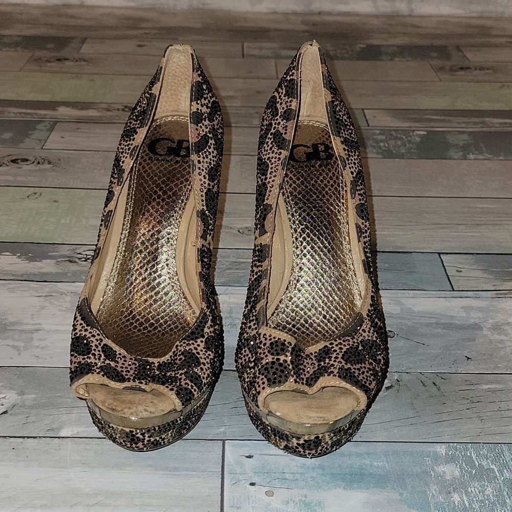 Gianni Bini Animal Print Heels sz 8